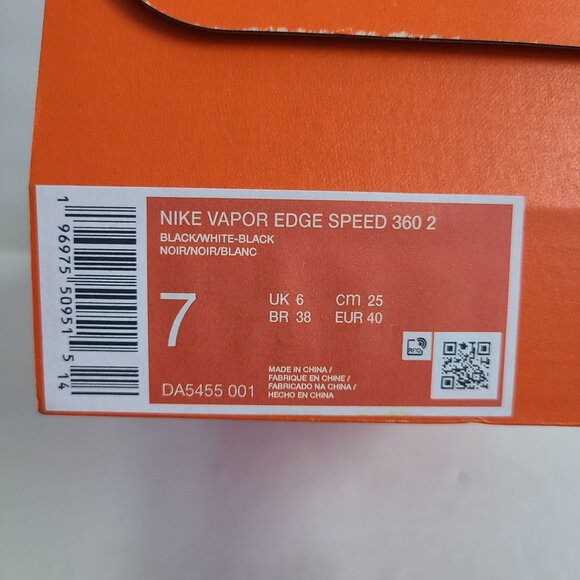 Nike Vapor Edge 360 2 Football Cleats DA5455-001 Size 7 Black